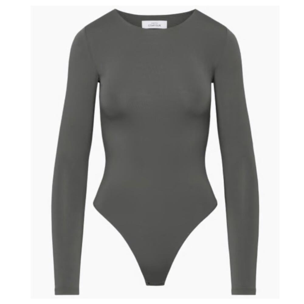 Babaton Aritzia Contour Crewneck Long Sleeve Body Suit Casual Tight Fit- Sz M